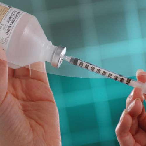 250 ml flacon PEHD Ø 32 mm felskraag, bestraald